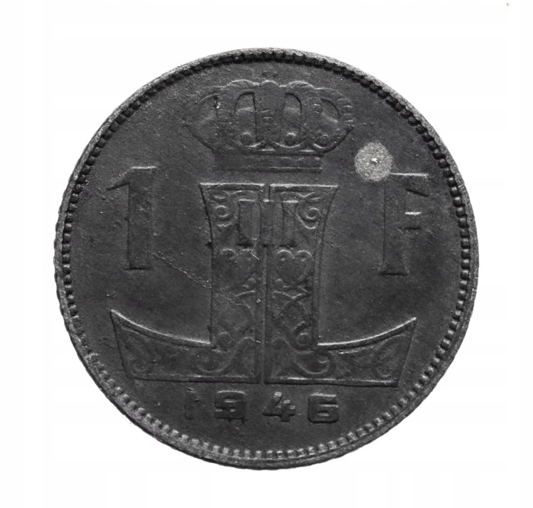 Belgia 1 frank, 1946, Legenda „BELGIQUE - BELGIE”