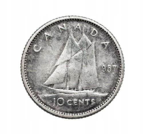 Kanada, 10 centów 1957 - ELŻBIETA II - srebro