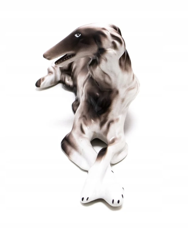 STARA PORCELANOWA FIGURKA - CHART ROSYJSKI, BORZOJ, WAŁBRZYCH