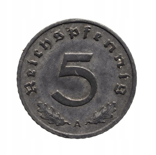 Niemcy, III Rzesza, 5 Reichspfennig 1942 A, Berlin.
