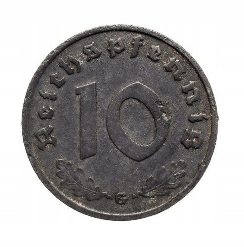 Niemcy, III Rzesza, 10 Reichspfennig 1941 G, Karlsruhe.