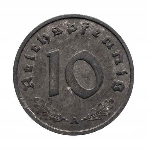 Niemcy, III Rzesza, 10 Reichspfennig 1944 A, Berlin.