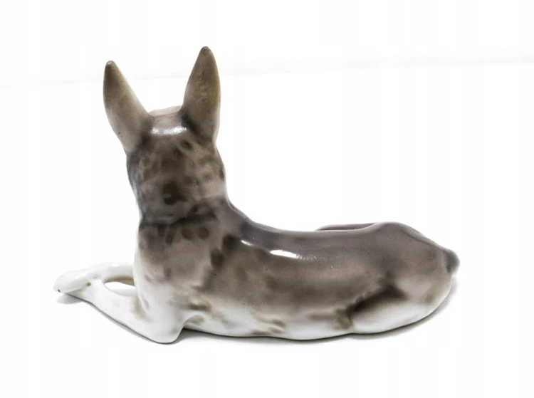 STARA PORCELANOWA FIGURKA - PIES OWCZAREK, WAŁBRZYCH