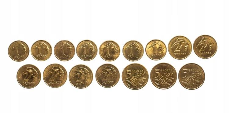 Polska, zestaw monet groszowych 2000-2014, 16 sztuk