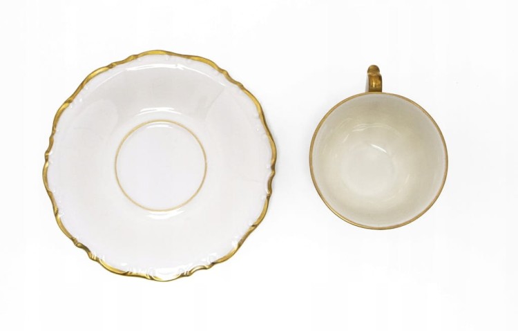 ZESTAW STAREJ PORCELANY, FILIŻANKA I PODSTAWEK HERINGSDORF