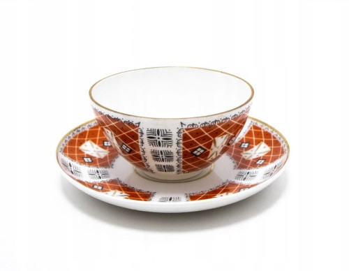 ZESTAW STAREJ PORCELANY, FILIŻANKA I PODSTAWEK WALLENDORF