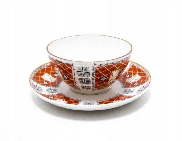 ZESTAW STAREJ PORCELANY, FILIŻANKA I PODSTAWEK WALLENDORF