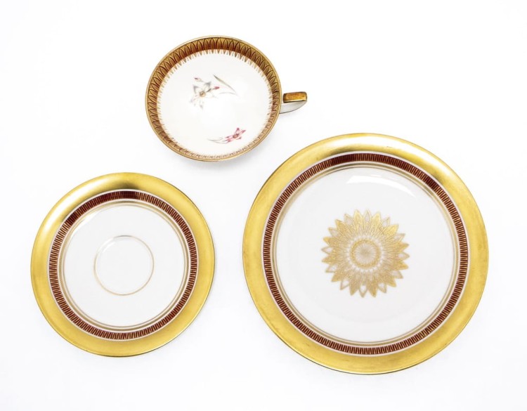ZESTAW STAREJ PORCELANY, TRIO JOHANN SELTMANN VOHENSTRAUSS