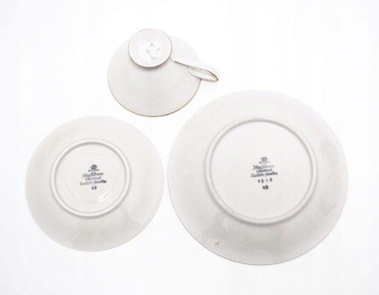 ZESTAW STAREJ PORCELANY, TRIO JOHANN SELTMANN VOHENSTRAUSS