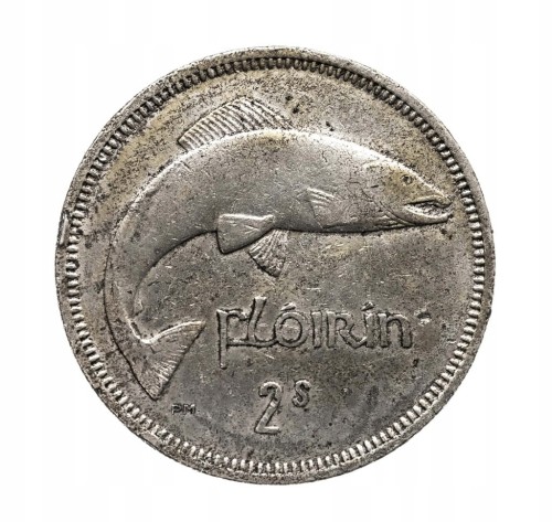 Irlandia 2 szylingi (floren) Łosoś , 1962 rok.