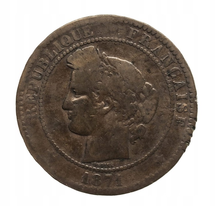 Francja, Trzecia Republika (1870-1941), 10 centimes 1871 A, Paryż