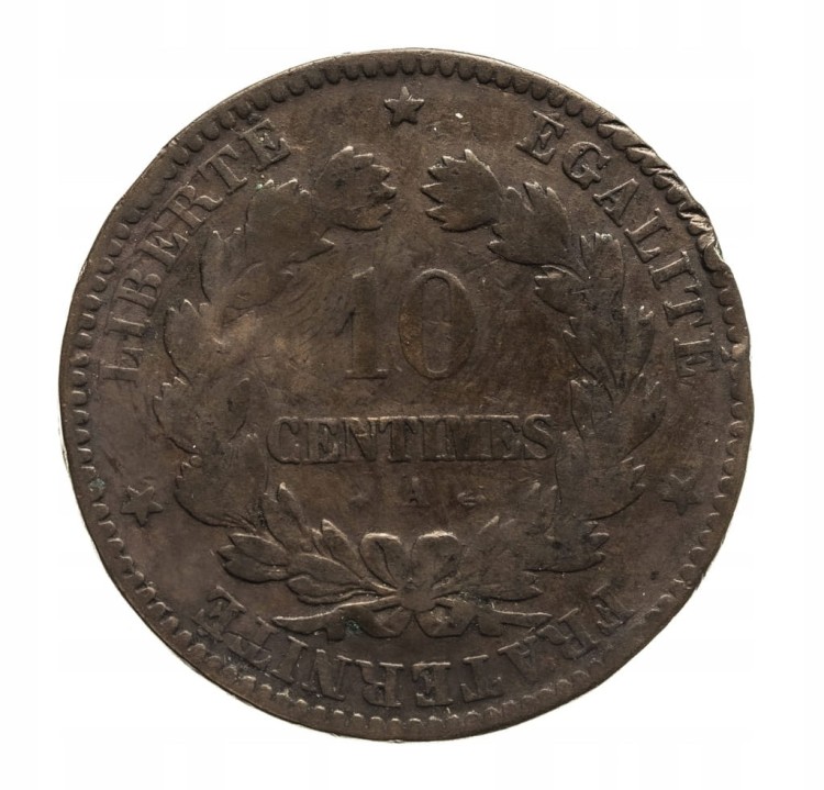 Francja, Trzecia Republika (1870-1941), 10 centimes 1871 A, Paryż