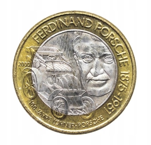 Austria 50 szylingów, 2000, 100 rocznica - Pierwszy samochód Lohner-Porsche
