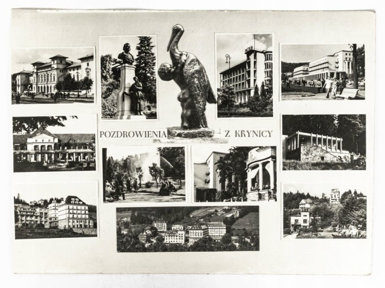KRYNICA-ZDRÓJ - POZDROWIENIA Z KRYNICY KOLAŻ 1963 PRL