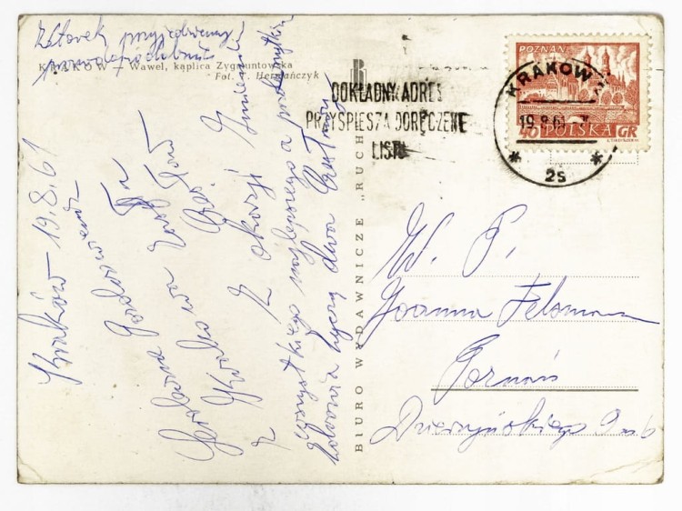 KRAKÓW - KAPLICA ZYGMUNTOWSKA CZĘŚĆ KATEDRY NA WAWELU 1961 PRL