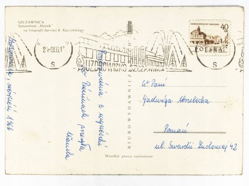 SZCZAWNICA - SANATORIUM HUTNIK OBECNIE HOTEL PIENINY GRAND 1966 PRL
