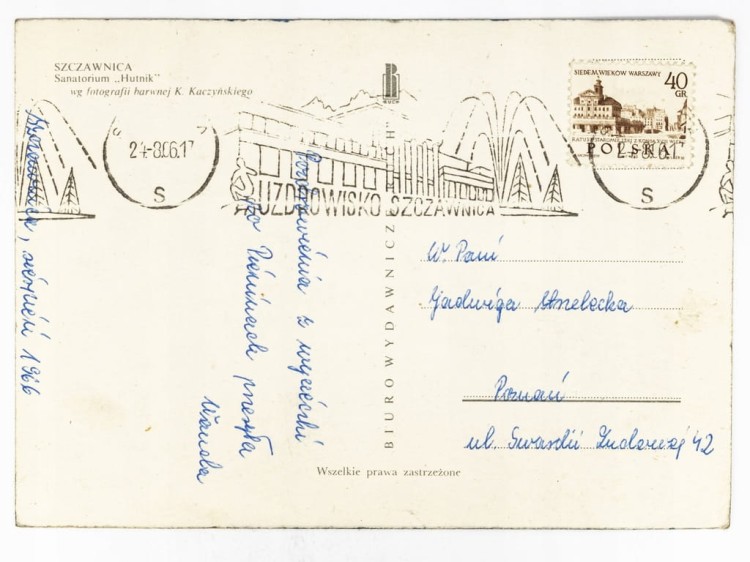 SZCZAWNICA - SANATORIUM HUTNIK OBECNIE HOTEL PIENINY GRAND 1966 PRL