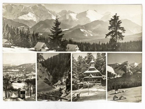 TATRY - WIDOK Z BUKOWINY KOLEJKA GÓRSKA KAPLICA W JASZCZURÓWCE LATA 70. PRL
