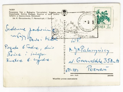 TATRY - WIDOK Z BUKOWINY KOLEJKA GÓRSKA KAPLICA W JASZCZURÓWCE LATA 70. PRL