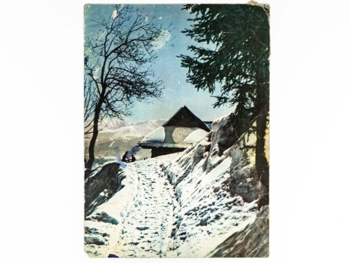 ZAKOPANE - GÓRSKA CHATA WIDOK Z GUBAŁÓWKI ZIMĄ 1961 PRL
