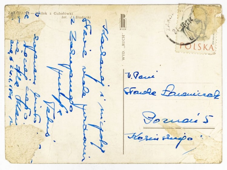 ZAKOPANE - GÓRSKA CHATA WIDOK Z GUBAŁÓWKI ZIMĄ 1961 PRL