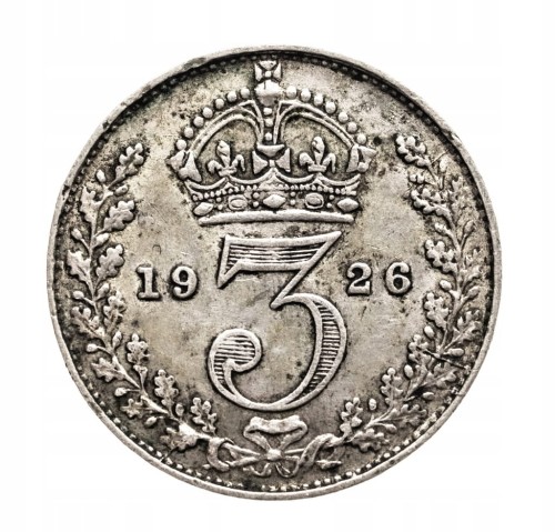 Wielka Brytania, Jerzy V, 3 pensy, 1926 rok.