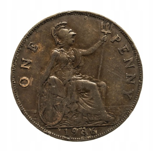 Wielka Brytania, Jerzy V, 1 penny, 1936 rok.