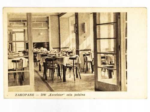 ZAKOPANE - SALA JADALNA DOMU WYPOCZYNKOWEGO EXCELSIOR 1954 PRL