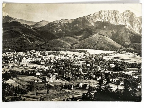 ZAKOPANE - PANORAMA Z GIEWONTEM W TLE 1969 PRL
