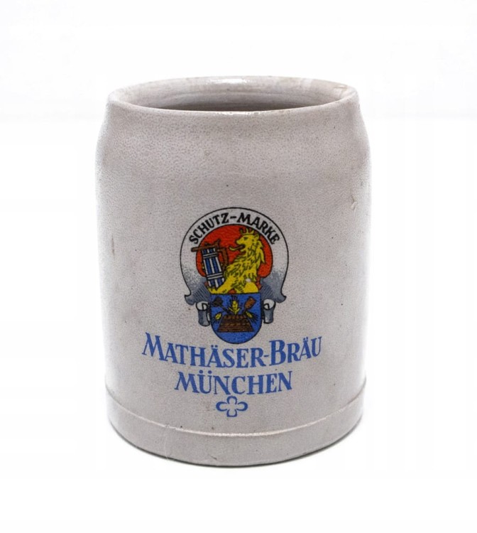 STARY CERAMICZNY KUFEL - PIWO MATHASER-BRAU, MONACHIUM
