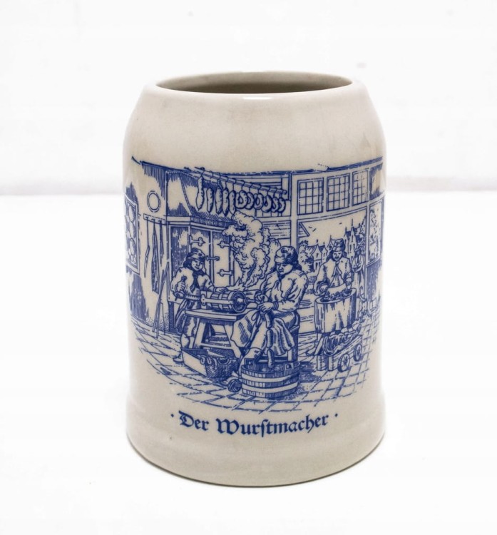 STARY CERAMICZNY KUFEL - KIEŁBASY DER WURSTMACHER