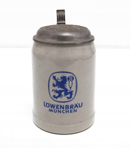 STARY CERAMICZNY KUFEL - PIWO LOWENBRAU, MONACHIUM