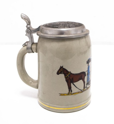 STARY CERAMICZNY KUFEL - TRAMWAJ RINGLINIE, MONACHIUM