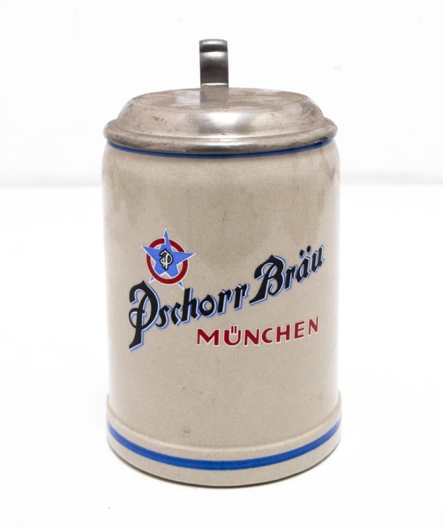 STARY CERAMICZNY KUFEL - PIWO PSCHORR BRAU, MONACHIUM
