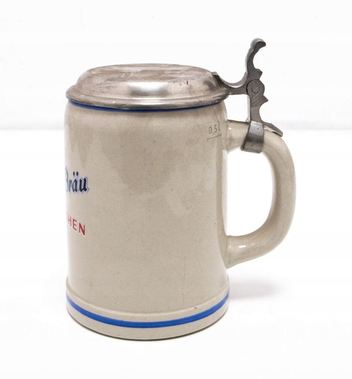 STARY CERAMICZNY KUFEL - PIWO PSCHORR BRAU, MONACHIUM