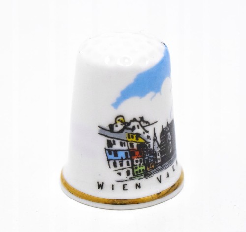 STARY PORCELANOWY NAPARSTEK - WIEDEŃ