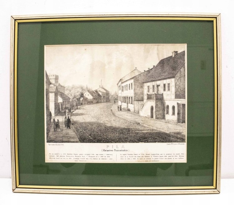 STARY OBRAZ, LITOGRAFIA - PIŁA (KSIĘSTWO POZNAŃSKIE), NAPOLEON ORDA