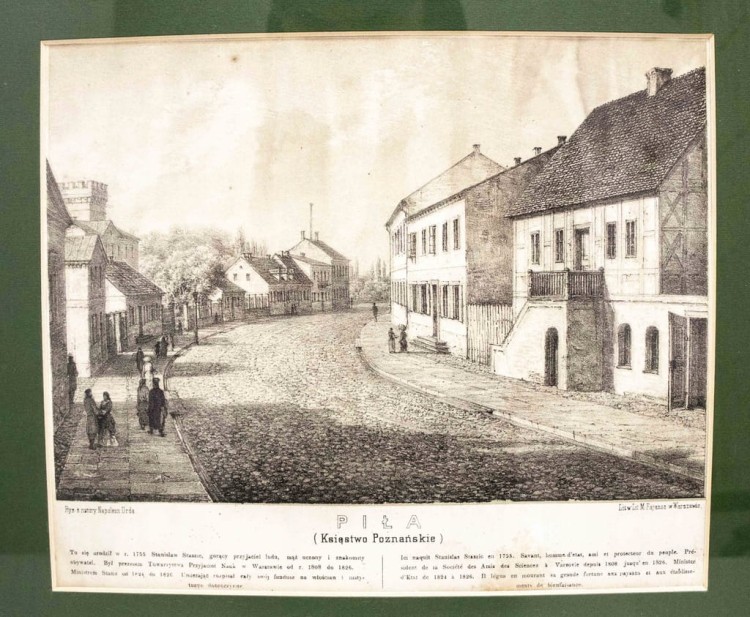 STARY OBRAZ, LITOGRAFIA - PIŁA (KSIĘSTWO POZNAŃSKIE), NAPOLEON ORDA