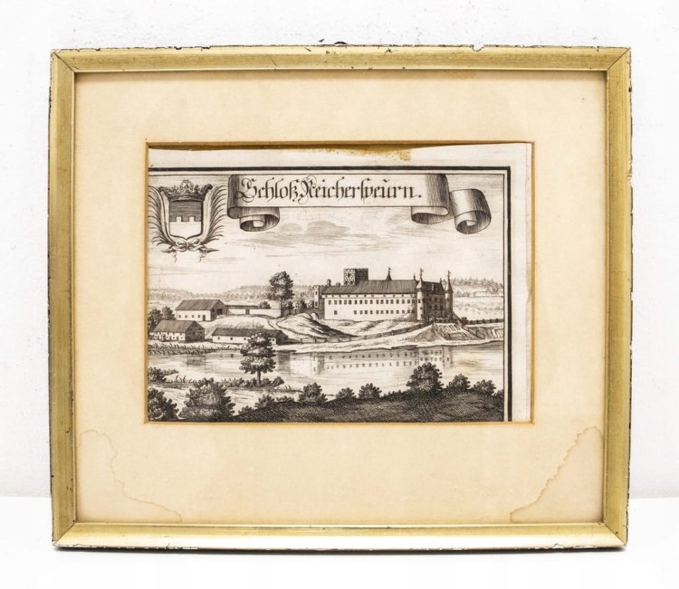STARY OBRAZ, MIEDZIORYT - ZAMEK REICHERSBEUERN NIEMCY, MICHAEL WENING 1701