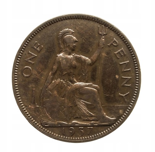 Wielka Brytania, Jerzy VI, 1 penny, 1937 rok.