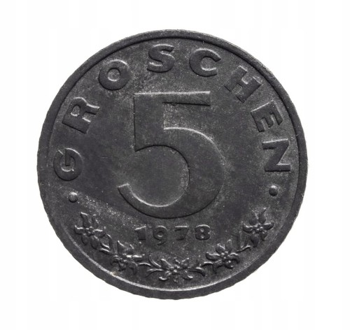 Austria 5 groszy, 1978 rok.