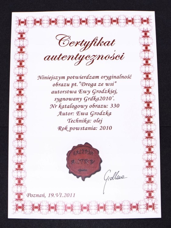 STARY MALOWANY OBRAZ - DROGA ZE WSI, EWA GRODZKA, POZNAŃ 2010
