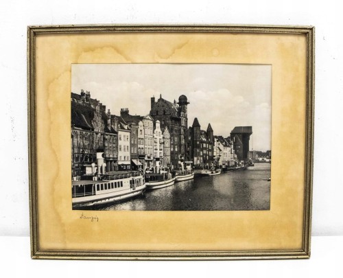 STARA FOTOGRAFIA - DŁUGIE PRZYBRZEŻE, ŻURAW, GDAŃSK II RP