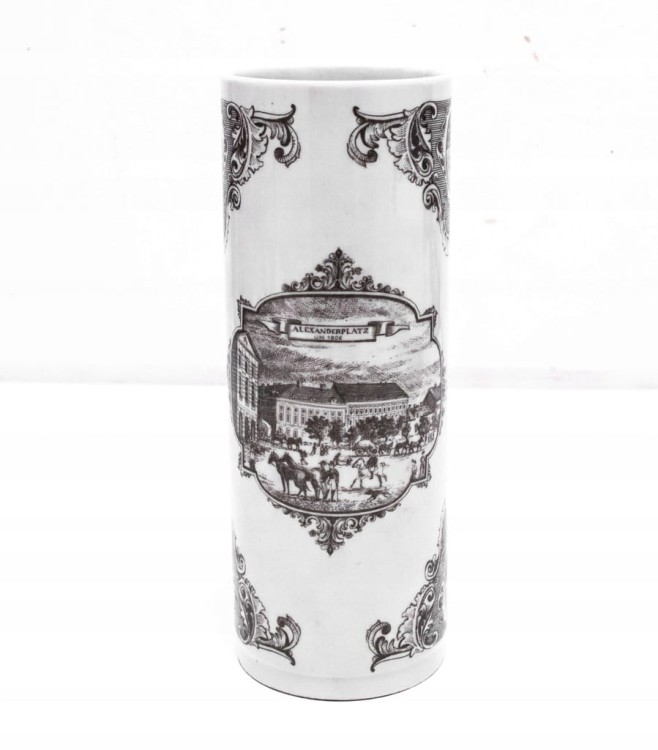 STARY PORCELANOWY WAZON ALEKSANDERPLATZ I MUZEUM HISTORYCZNE, BERLIN NIEMCY