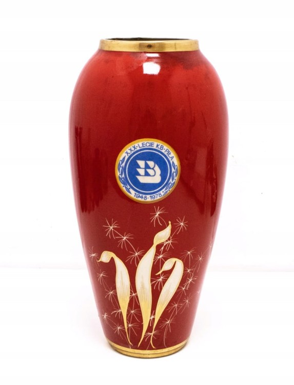 STARY WIELKI PORCELANOWY WAZON CHODZIEŻ - XXX LECIE KB PIŁA 1978