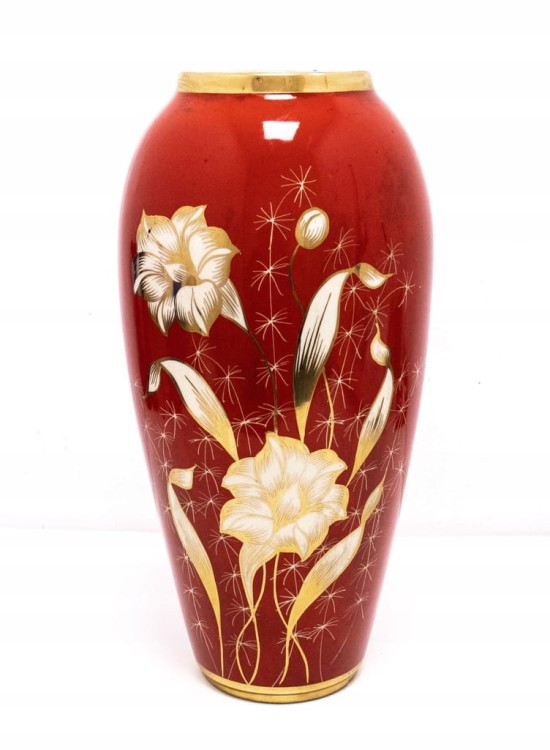 STARY WIELKI PORCELANOWY WAZON CHODZIEŻ - XXX LECIE KB PIŁA 1978