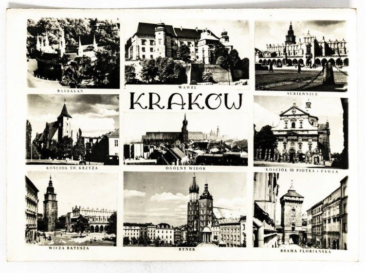 KRAKÓW - WAWEL, SUKIENNICE, BARBAKAN, RATUSZ, KOŚCIÓŁ MARIACKI LATA 60. PRL