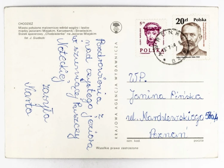 CHODZIEŻ - STATEK SPACEROWY CHODZIEŻANKA NA JEZIORZE MIEJSKIM LATA 80. PRL
