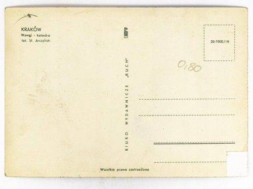KRAKÓW - BAZYLIKA ARCHIKATEDRALNA NA WAWELU LATA 60. PRL