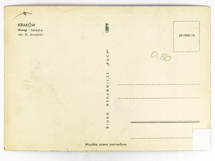 KRAKÓW - BAZYLIKA ARCHIKATEDRALNA NA WAWELU LATA 60. PRL